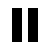 Black pause button icon with two vertical bars on a white square background.